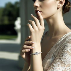 CUBIC ZIRCONIA COLLECTION - GLITZY GLAM BRACELET - CZBR167 SILVER