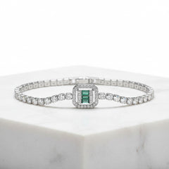 CUBIC ZIRCONIA COLLECTION - GLITZY GLAM BRACELET - CZBR167 EMERALD