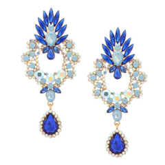 ATHENA COLLECTION- STARLET GLAM EARRINGS - SAPPHIRE -CZER838