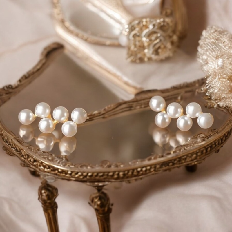 ATHENA COLLECTION - PRETTY PEARL DROP EARRINGS - CZER840 SILVER
