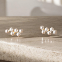 ATHENA COLLECTION - PRETTY PEARL DROP EARRINGS - CZER840 SILVER