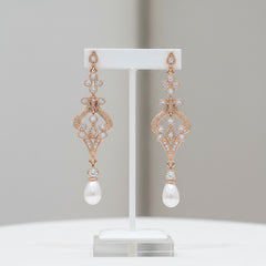 CUBIC ZIRCONIA COLLECTION - ENCHANTING EARRINGS - ROSE GOLD CZER344
