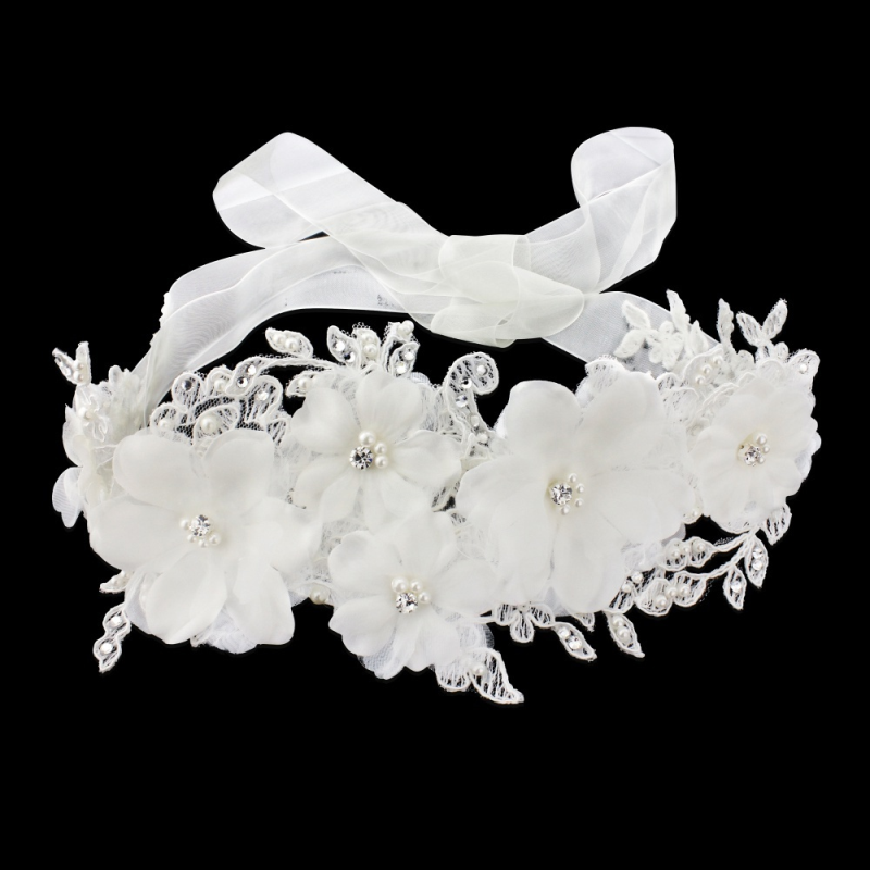 LUXE LACE EMBELLISHED HEADBAND - IVORY - LH1