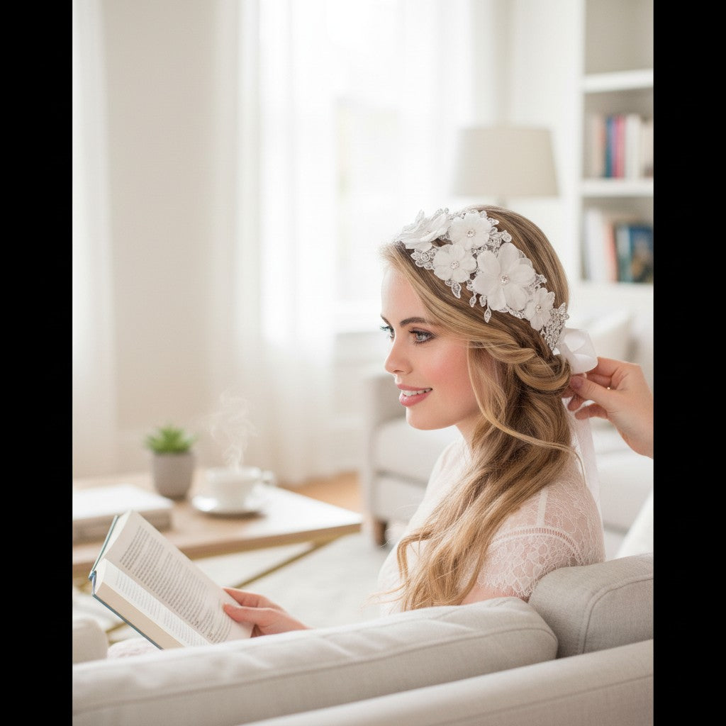 LUXE LACE EMBELLISHED HEADBAND - IVORY - LH1