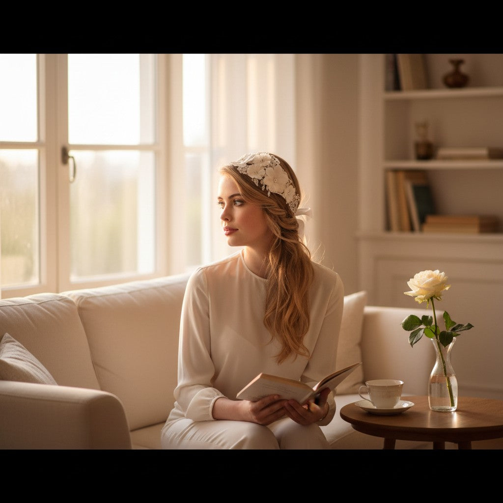 LUXE LACE EMBELLISHED HEADBAND - IVORY - LH1