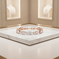 CUBIC ZIRCONIA - CLASSIC CRYSTAL BRACELET - ROSE GOLD BRA6