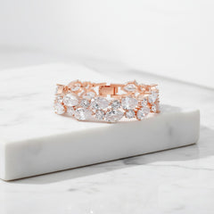 Crystal Extravagance Bracelet - Rose Gold - CZBRA18