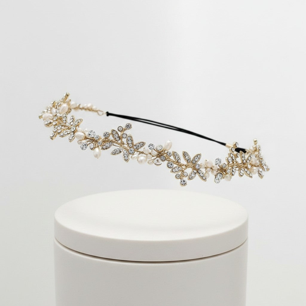 Luxe Embellished Hairvine HP8- SASSB - 14K Gold Plated