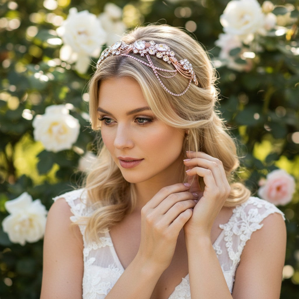 ELITE COLLECTION - Bejewelled Gatsy Style Headband - HDB311