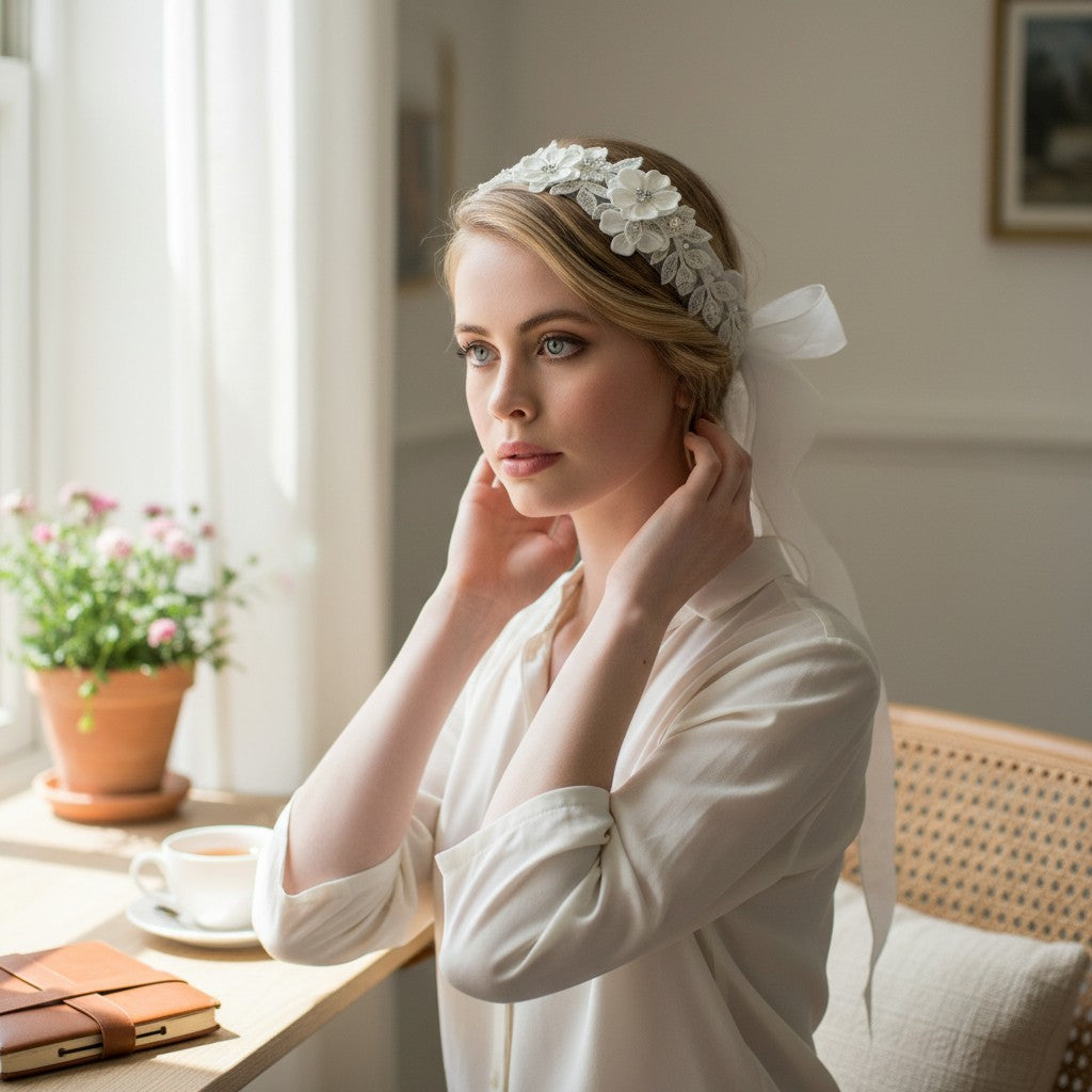 Exquisite Embellished Ribbon Headband - LH3