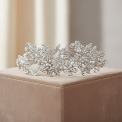 ELITE COLLECTION - Enchanting Pearl Tiara - Tiara 12 (SILVER)