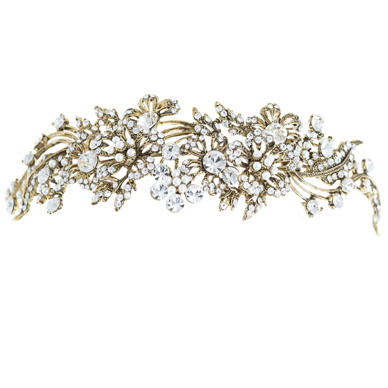 ELITE COLLECTION - Enchanting Pearl Tiara - Tiara 12 (ANTIQUE GOLD)