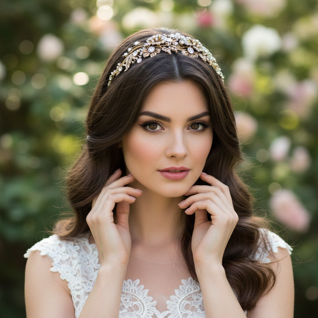 ELITE COLLECTION - Enchanting Pearl Tiara - Tiara 12 (ANTIQUE GOLD)