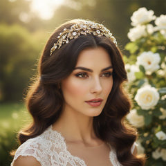 ELITE COLLECTION - Enchanting Pearl Tiara - Tiara 12 (ANTIQUE GOLD)