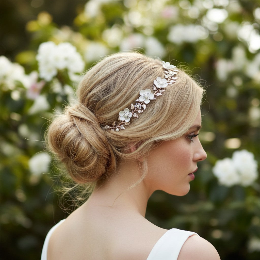 SASSB Collection - Opulence Floral Hairvine  HP136 (Silver)