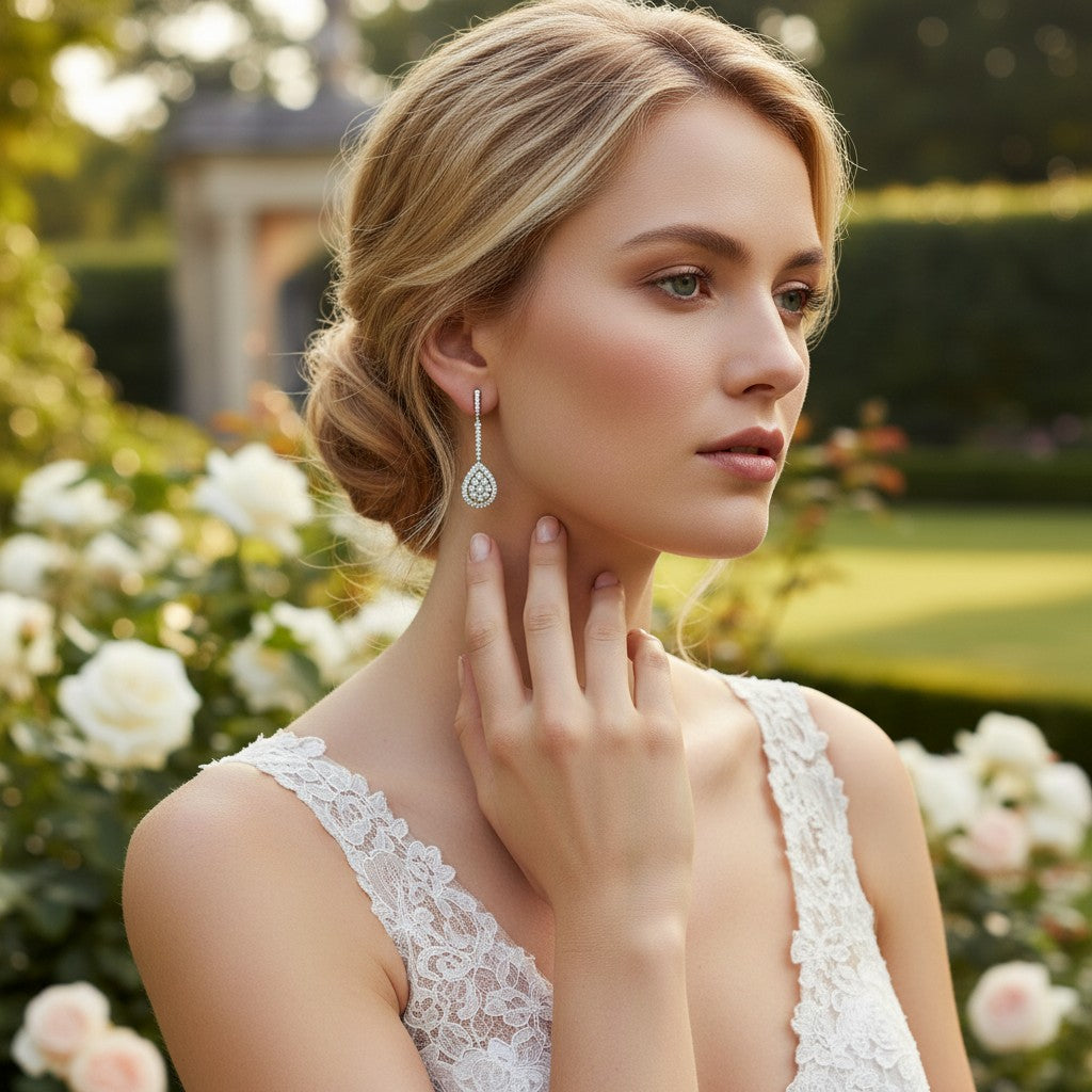 Cubic Zirconia Collection - Vintage Inspired Earrings - CZER386)