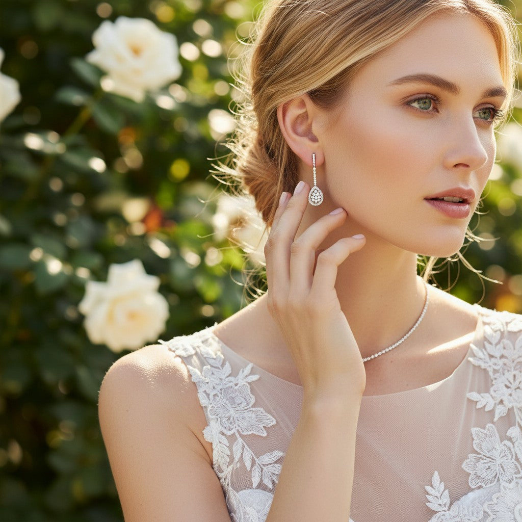 Cubic Zirconia Collection - Vintage Inspired Earrings - CZER386)