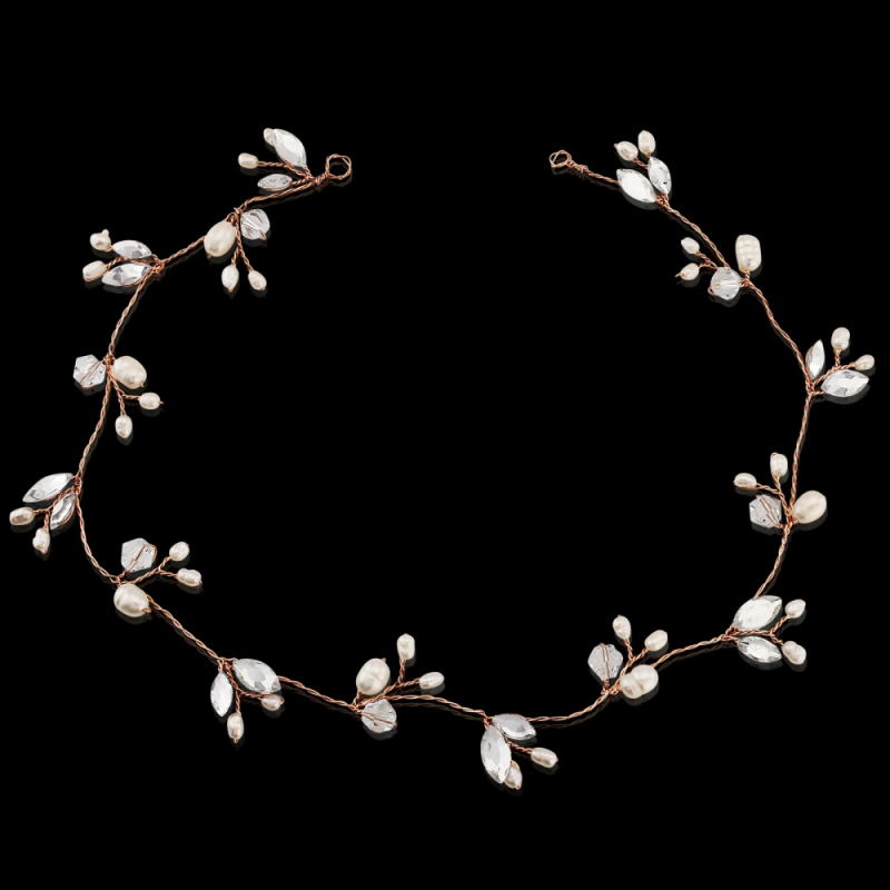 Chic Freshwater Pearl Hairvine - ROSE GOLD SASSB