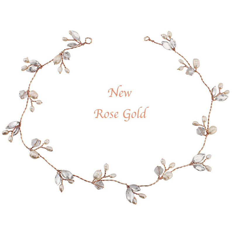 Chic Freshwater Pearl Hairvine - ROSE GOLD SASSB
