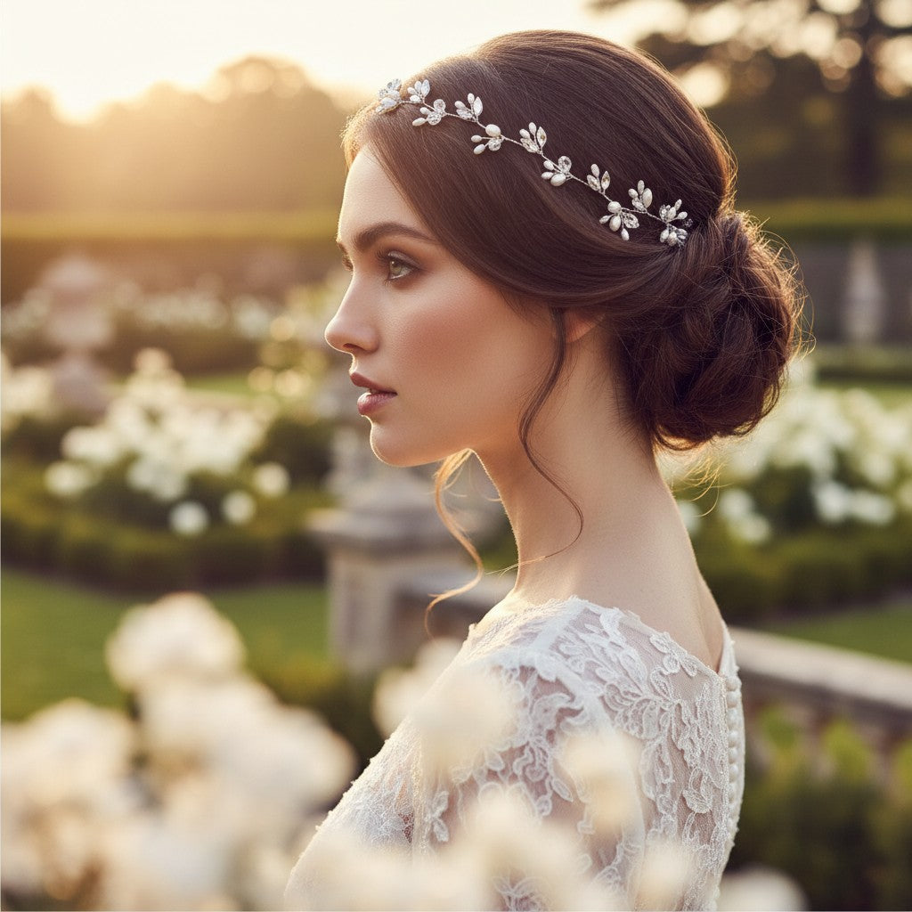 Chic Freshwater Pearl Hairvine - ROSE GOLD SASSB