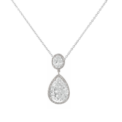 Cubic Zirconia Collection - Sheer Elegance Necklace - SILVER - CZNK53