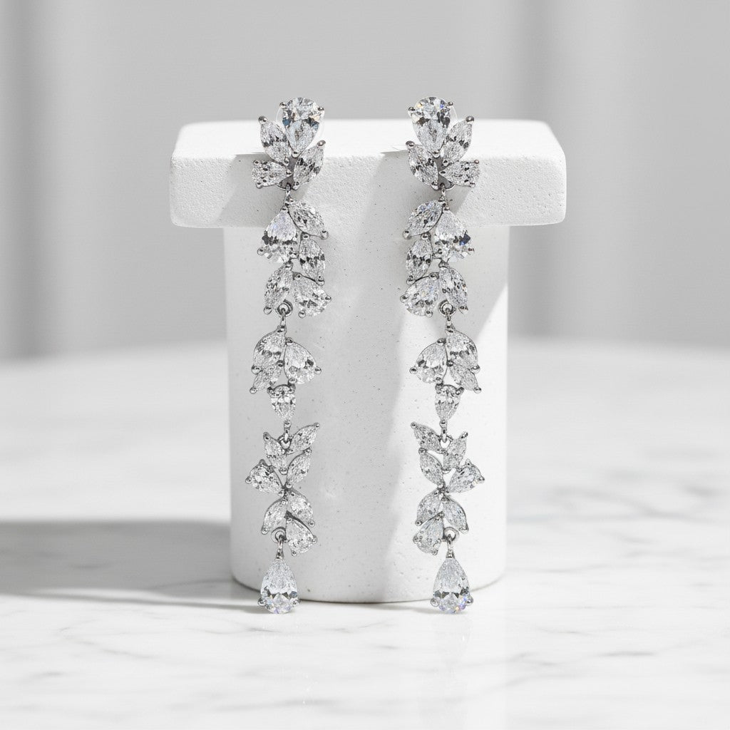 Cubic Zirconia Collection - Starlet Chandelier Earrings - CZER387