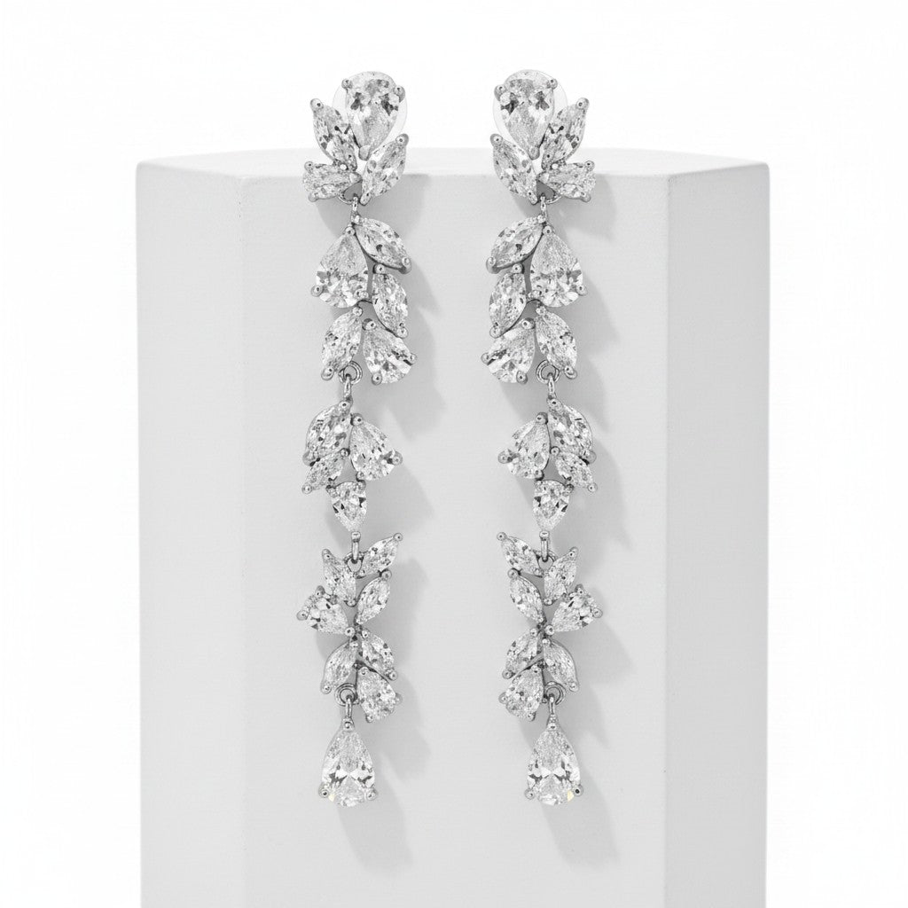 Cubic Zirconia Collection - Starlet Chandelier Earrings - CZER387