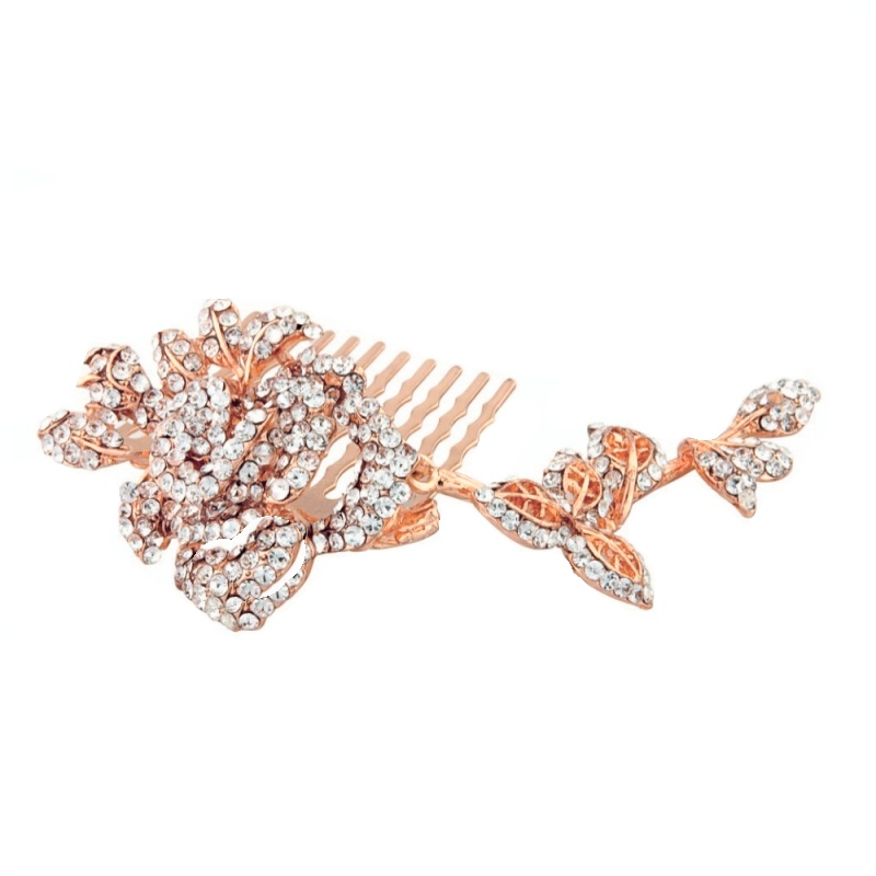 Large Rose Gold Hair Comb - HC132