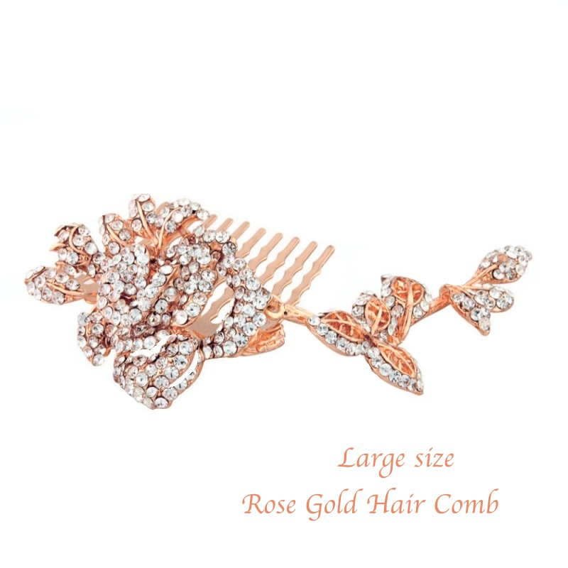 Large Rose Gold Hair Comb - HC132