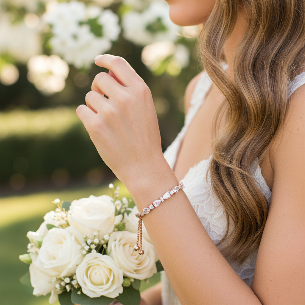 Chic CZ Bracelet - Rose Gold - Adjustable (CZBRA21)