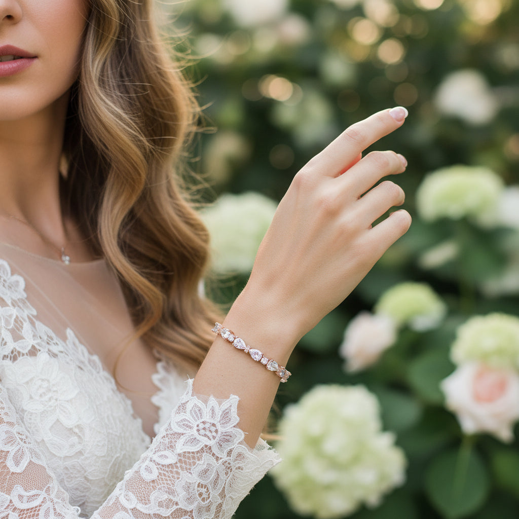 Chic CZ Bracelet - Rose Gold - Adjustable (CZBRA21)