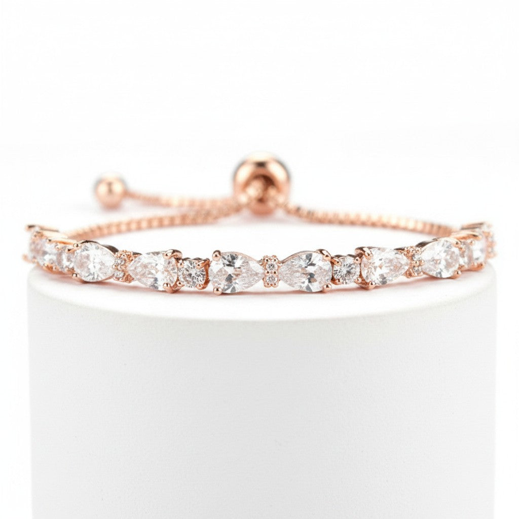 Chic CZ Bracelet - Rose Gold - Adjustable (CZBRA21)