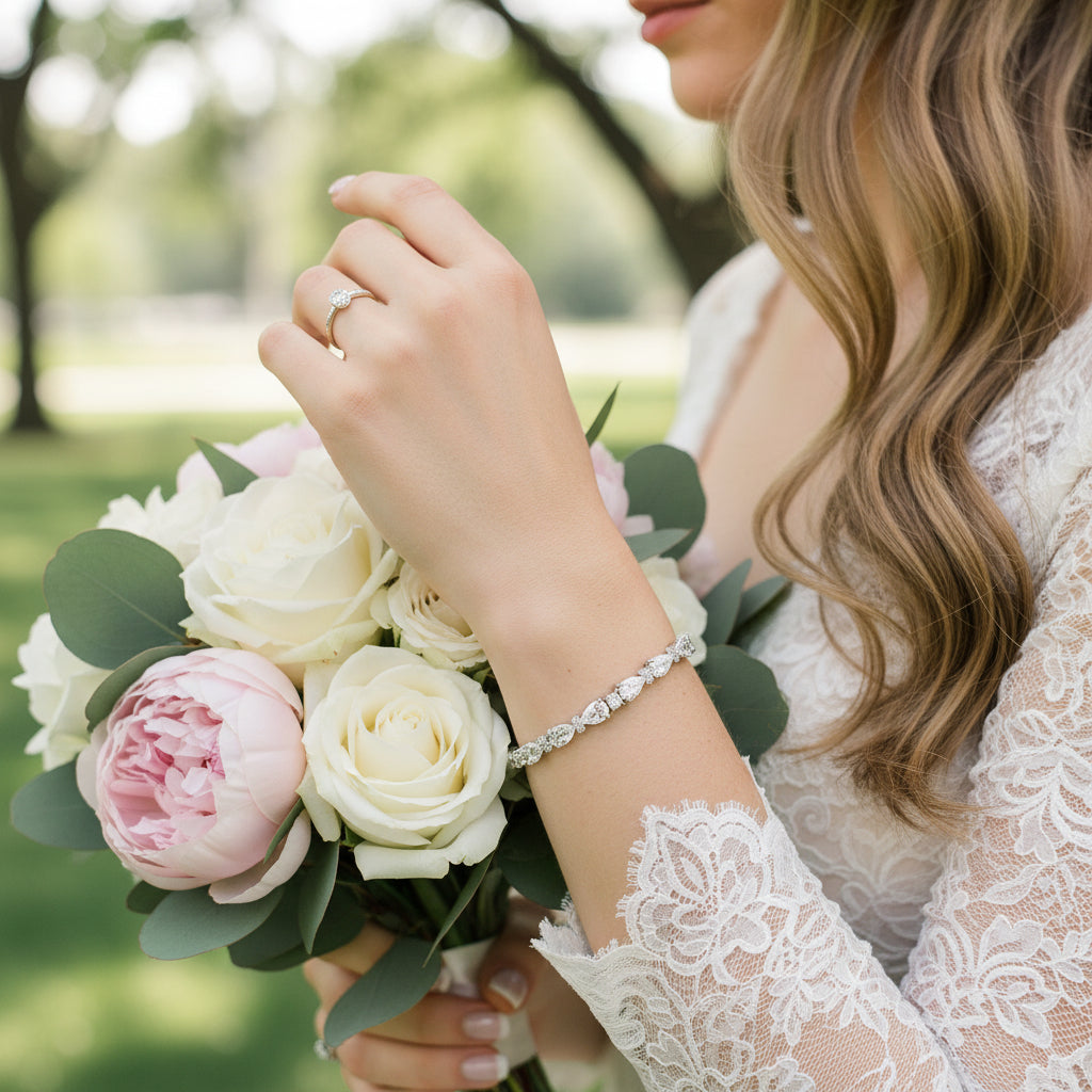 Chic CZ Bracelet - Silver- Adjustable (CZBRA21)