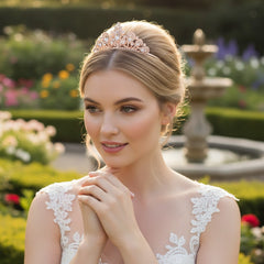 PRECIOUS CRYSTAL TIARA COMB - CLEAR (S-TIARA 1) ROSE GOLD