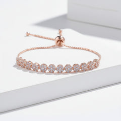 Dainty CZ Bracelet -Rose Gold - Adjustable (CZBRA22)
