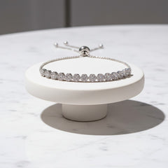 Dainty CZ Bracelet -Clear Crystal - Adjustable (CZBRA22)