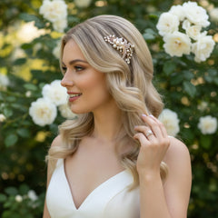 Vera Pearl Hair Comb - SASSB -ROSE GOLD (HC11)