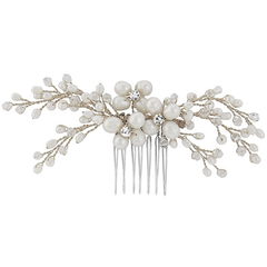 NITA Freshwater Pearl Comb - Silver -HC25  SASSB