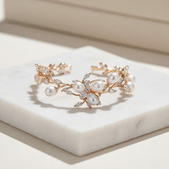 CUBIC ZIRCONIA - CHIC PEARL BRACELET - ROSE GOLD CZBRA5