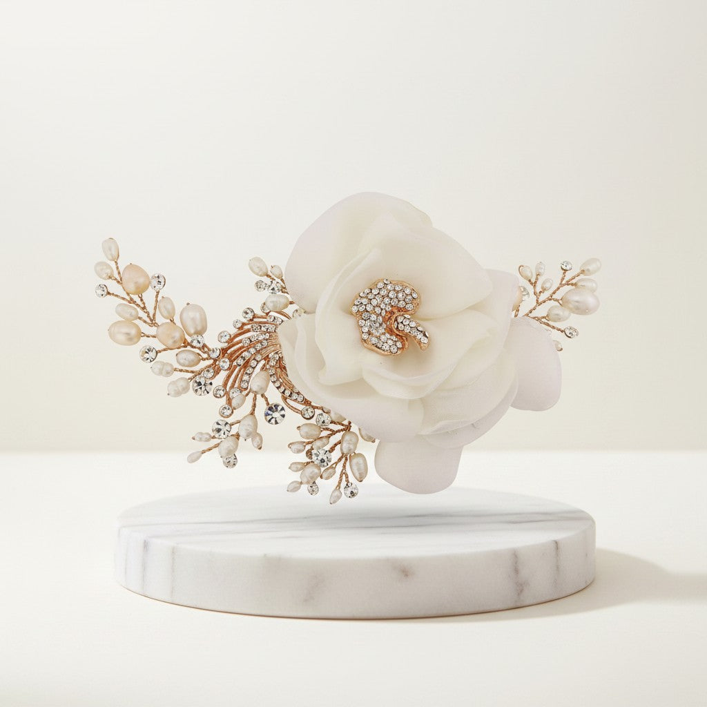 Miriam Wedding Headpiece - Rose Gold HP-12- SASSB