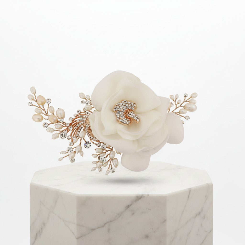 Miriam Wedding Headpiece - Rose Gold HP-12- SASSB