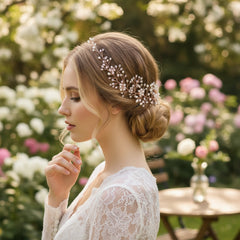 Athena Collection - Crystal Shimmer Hair Vine - (HP137) Rose Gold