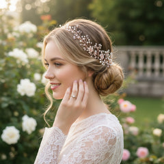 Athena Collection - Crystal Shimmer Hair Vine - (HP137) Rose Gold