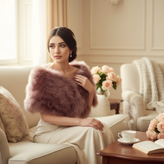 Marabou Feather Wrap - Dusky Pink (SG5)