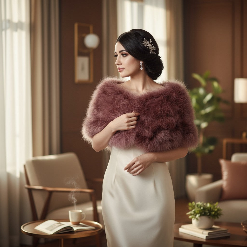Marabou Feather Wrap - Dusky Pink (SG5)