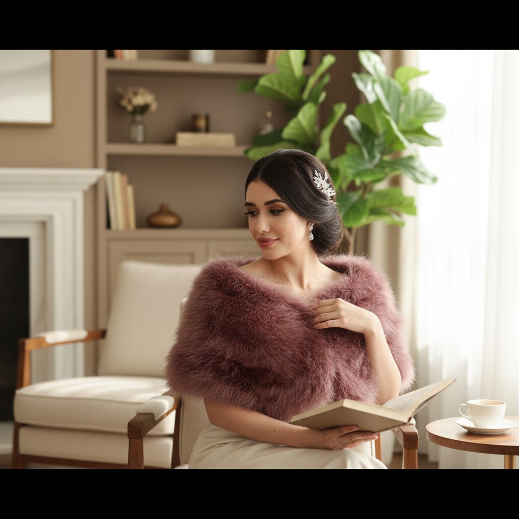 Marabou Feather Wrap - Dusky Pink (SG5)