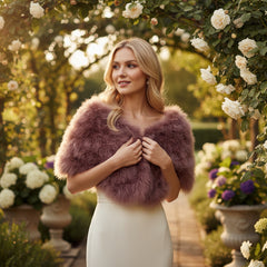 Marabou Feather Wrap - Dusky Pink (SG5)