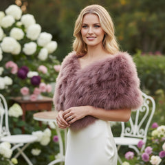 Marabou Feather Wrap - Dusky Pink (SG5)