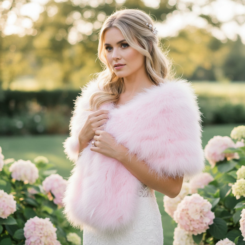 MARABOU FEATHER WRAP - CANDY FLOSS PINK (SG5)