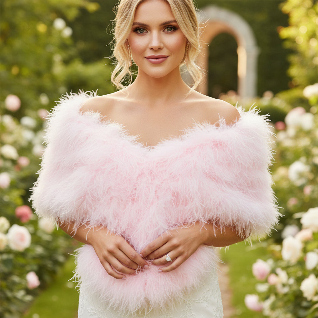 MARABOU FEATHER WRAP - CANDY FLOSS PINK (SG5)